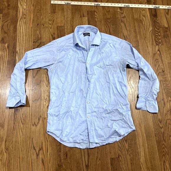 Roberts Mens Button Up Blue 17‎ 34/35 - Picture 1 of 2